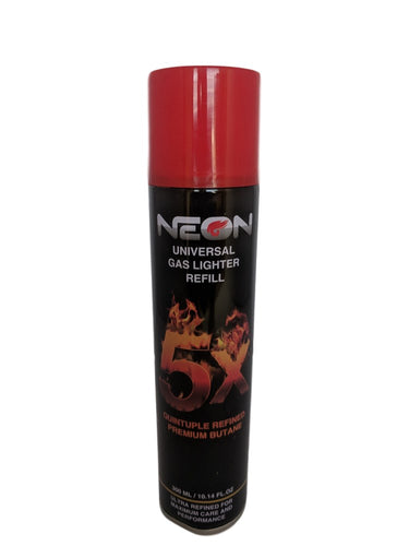 Neon Universal Gas Lighter Refill- 5X Refined Premium Butane 12 Pack with Display