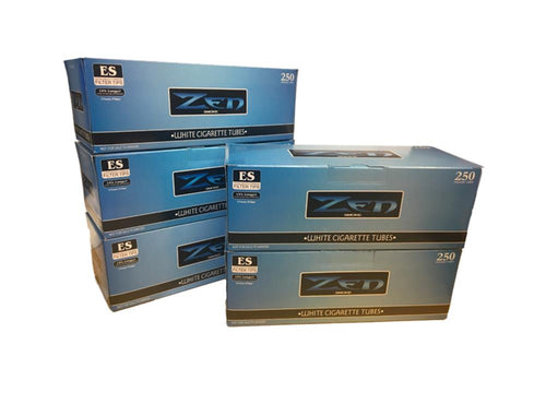 ZEN RYO Light Blue KSS White Cigarette Tubes ~ 5 Box ~ 1250Tubes